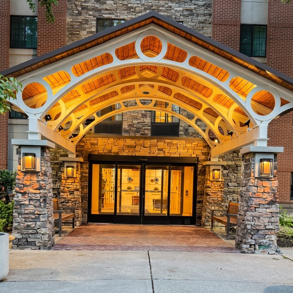 Entrance Canopy Staining & Trim